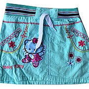 Детская джинсовая юбка Китти на 1-4 года мята, код товара 254163675 фотография