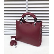 Женская сумка жесткая с полукруглыми ручками 20 х 25 см пурпурная фото