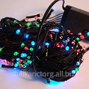 Гирлянда “Световая нить“,200 светодиодов,11 м,чёрн.провод,мультицвет. фотография