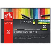 Набор карандашей цветных Carandache Museum Aquarelle, 3.8 мм, 20 цветов, картонная коробка фотография