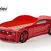 Кровать машина объемная Мустанг-3D красный