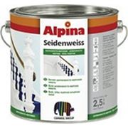 Эмаль универсальная белая Alpina Seidenweiss 10л фотография