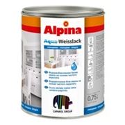 Эмаль матовая/глянцевая Alpina Aqua-Weisslack Weiss 750мл фотография