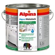 Белая акриловая эмаль Alpina Aqua-Weisslack Glaenzend Weiss/ Глянцевая белая фото
