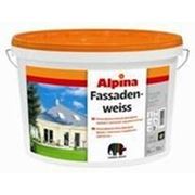 Атмосферостойкая высокоукрывистая фасадная краска Alpina FASSADENWEISS ( 10 л, 15,6 кг) фотография