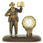 Скульптура-часы из бронзы Преподаватель