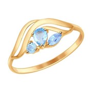 Золотое кольцо с топазами SOKOLOV 714614* фотография