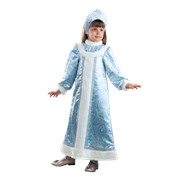 Детский новогодний костюм Снегурочка шёлк фото