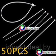 50 Стяжек для кабеля 2.5 мм Белые Нейлон фотография