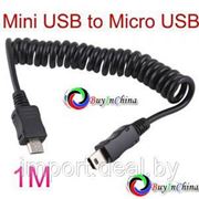 Спиральный кабель-переходник с Mini USB на Micro USB фото