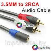 Аудио кабель переходник с Mini Jack на 2 RCA фотография