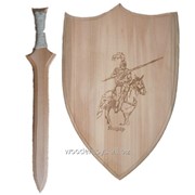 Набор оружия игрушечный “Рыцарь“ 2 предмета, щит 35см с гравированным изображением + меч 45 см фотография