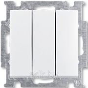 Выключатель трехклавишный ABB Basic 55 (альпийский белый) фото
