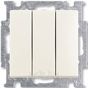 Выключатель трехклавишный ABB Basic 55 (шале-белый) фото