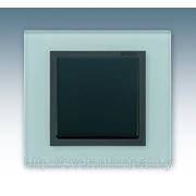 Выключатель 1клавишный SIMON с рамкой из стекла, (серый) фотография