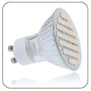 Светодиодная лампа 220-240V/3W,220lm, 60 3528leds, glass ,3000-3500K,GU10 фотография