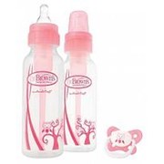 Набор SB827 бутылочек, цвет розовый, стандартных, 2- 250 мл. + пустышка PreVent 0 - 6 мес фото