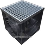 Дождеприемник пластиковый 400х400 + решетка стальная ячеистая оцинкованная фото