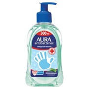 Мыло-крем жидкое, 300 мл, AURA 'Antibacterial', антибактериальное, 'Экстракт алоэ', дозатор, 28427, 6514 фото