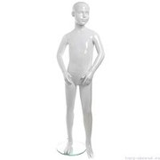 Манекен детский, стилизованный, белый глянец, для одежды в полный рост, на 8 лет, стоячий прямо. MD-Peppy Abstract 08-01G