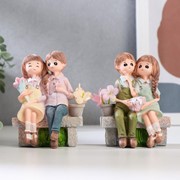 Сувенир полистоун “Дети на скамейке“ МИКС 10,5х7,7х4,5 см фото
