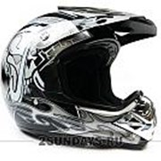 Детский защитный кроссовый шлем MOTAX S ( 49-50 см ) черно-серый фото