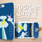 Чехол-накладка Ultra-Case Origami Bird for iPhone 5/5s Blue + Наклейка фотография