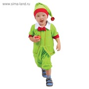 Карнавальный костюм “Гномик зелёный“ от 1,5-3-х лет, велюр, обхват головы 48-55 см фотография