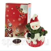 Лампа новогодняя со свечой “Дед Мороз/Снеговик с елкой“ (керамика) (5145891) фото