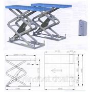 Углубленный в пол, сдвоенный, ножничный подъемник. Грузоподъемность: 3500 кг фото