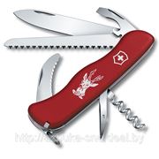 Нож Victorinox Hunter солдатский с фиксатором, 111мм, красный фото