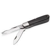 Нож монтерский малый складной с прямым лезвием и отверткой КВТ НМ-08 фото