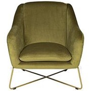 Кресло велюр оливковый, опоры золото 80*87*75см (TT-00007506) фотография