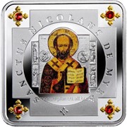Святитель Николай Чудотворец - Позолоченная серебряная монета фото