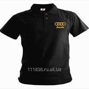 Рубашка поло Audi черная вышивка золото фото