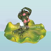 Садовая скульптура Жаба на лилии (М) фото