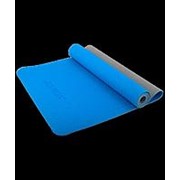 Коврик для йоги FM-201, TPE, 173x61x0,4 см, синий/серый (129913)