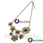 Винтажное бронзовое ожерелье с цветами фото