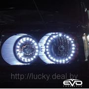 LED Ангельские глазки EVO - 9cm (3.5) -Синий -белый- 12 LEDs