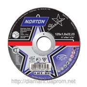 Круг отрезной по металлу NORTON STARLINE отрезка 115x1,0x22,23 фото