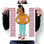 Календарь настенный на 2020 год Конь БоДжек, BoJack Horseman №1