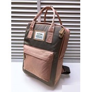 Рюкзак с ручками с передним кармашком и нашивкой 37 х 30 см серый с розовым фото