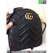 Черный рюкзак Gucci GG Marmont Гучи Гучи Стеганный фотография