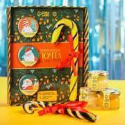 Подарочный набор «Новогодняя почта»: крем-мёд (3 шт. x 30 г.), леденец-трость (30 г.) фото