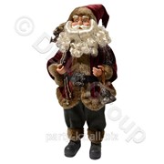 Декорация Дед Мороз в бордовом с колокольчиком 60см