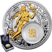 Зодиак. Дева - серебряная монета с позолоченным элементом, в футляре фото