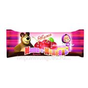 Пряничный батончик вишневый в шоколадной глазури Маша и Медведь