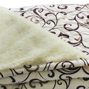Одеяло меховое (набивная овчина) Вензеля бежевые П706 - Двуспальное 180х200