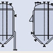 Емкости вертикальные с нижним коническим и верхним эллиптическим днищами с рубашкой, ВКЭ