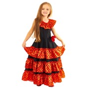 Карнавальный костюм для детей Птица Феникс Испанка в длинном платье детский, 122-128 см фотография